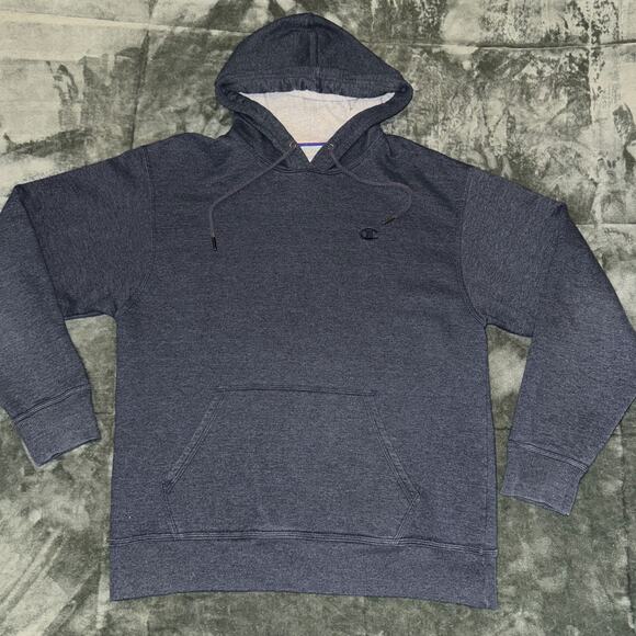 Champion Hoodie Men's Large Gray Cotton Fleece Drawstring Long Sleeve Pullover - Picture 1 of 7